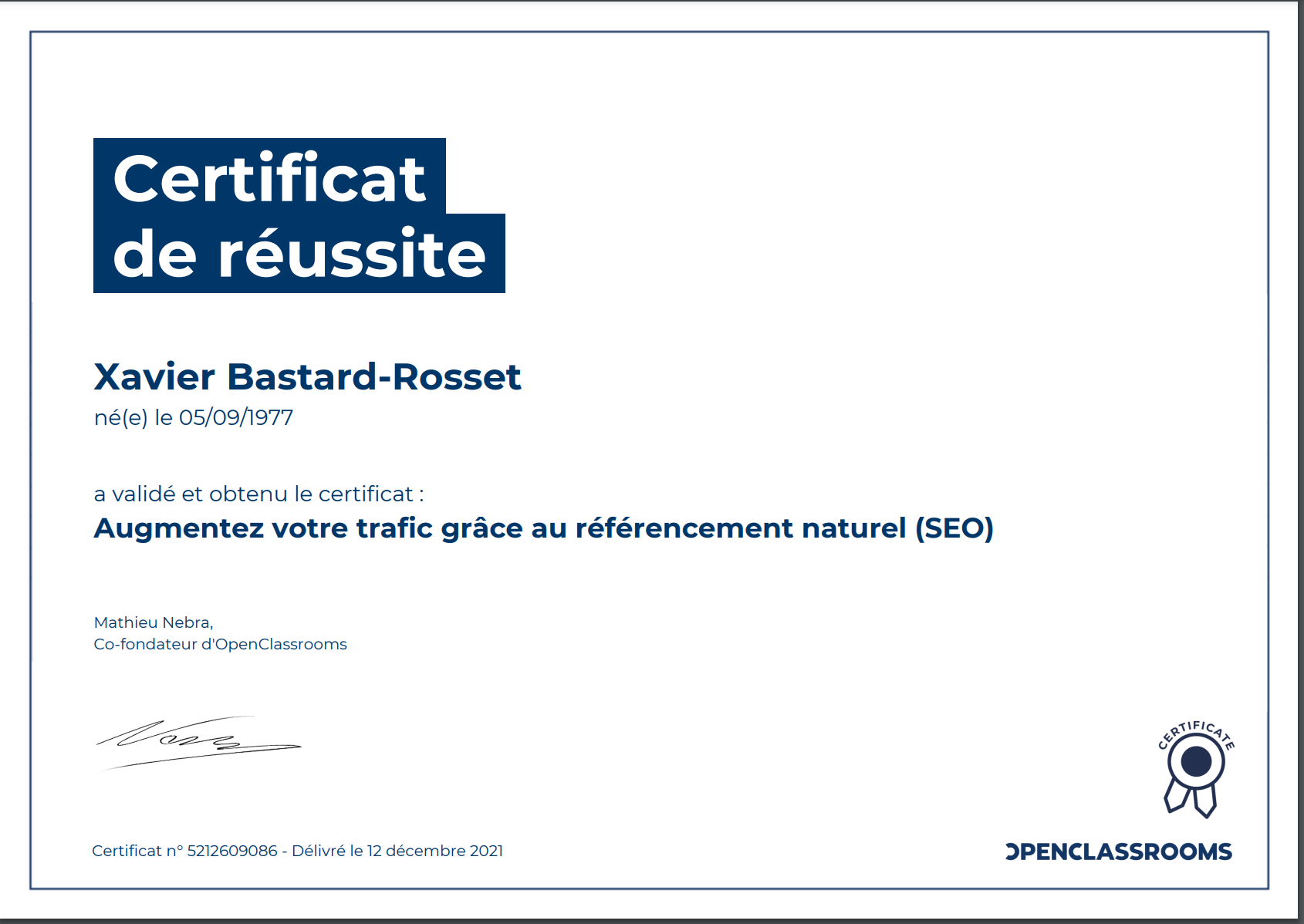 Mon diplôme Augmentez votre trafic avec le référencement naturel